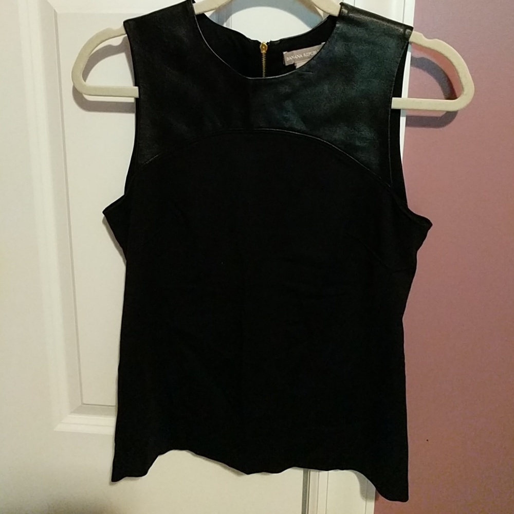 Banana Republic Tank with Cute Faux Leather Detail